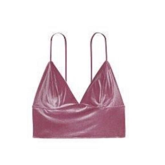 NWT VS Pink Velvet Cami Med Bra Top Victoria’s Secret - Picture 2 of 6